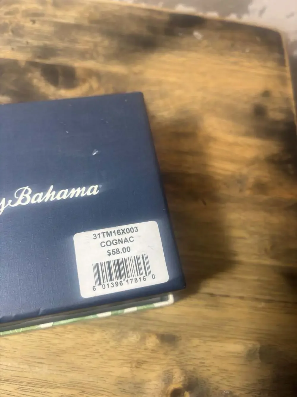 NIB Tommy Bahama Cognac Leather Magnetic Money Clip Card Case Wallet
